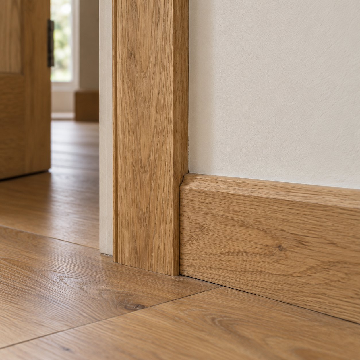 Timber architrave and skirting board