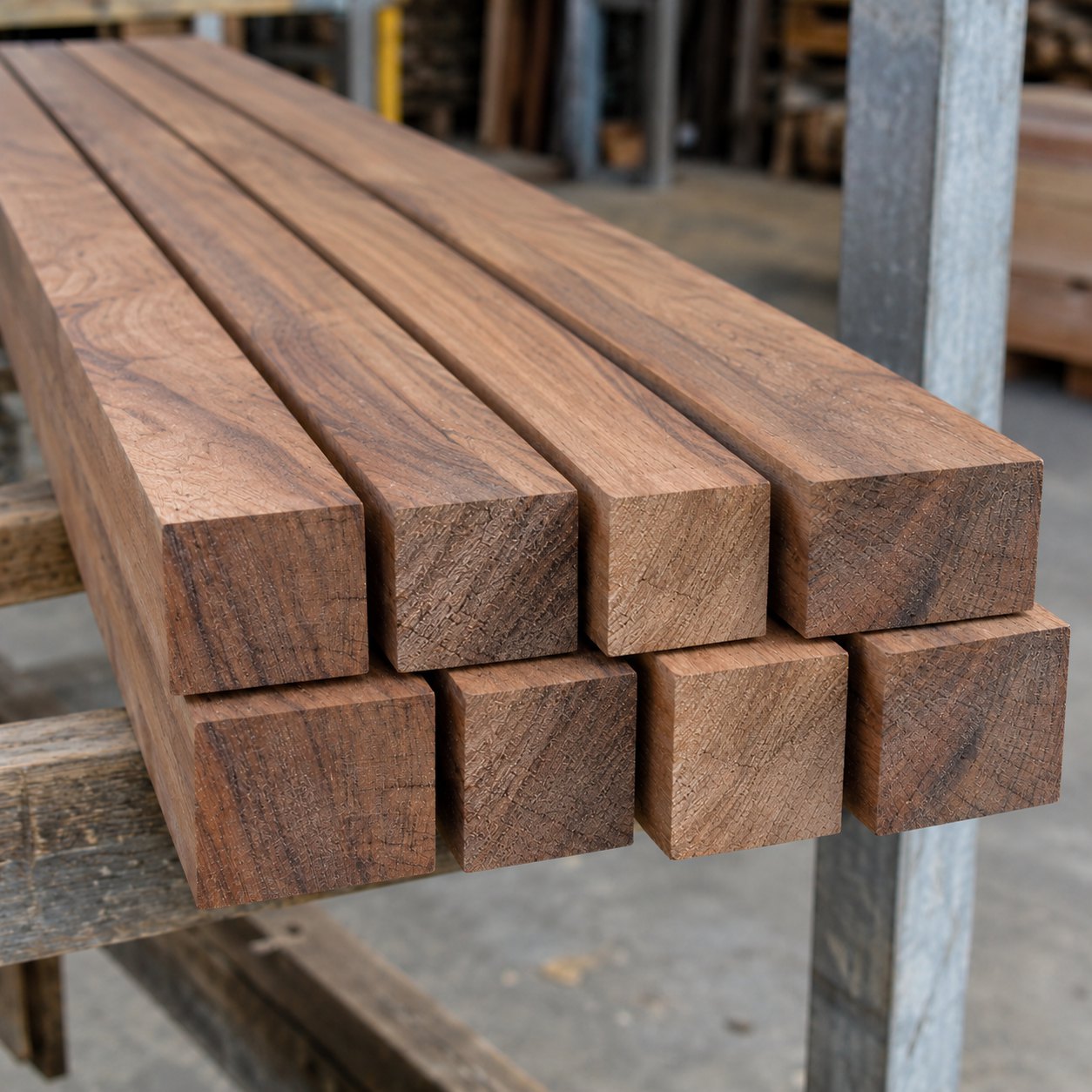 Dressed hardwood posts