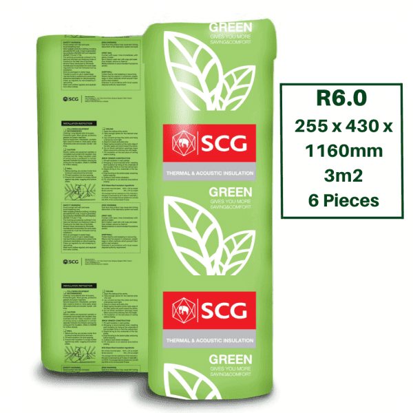 View 2 of R6.0 SCG Green Ceiling Insulation Batts - 6 Pieces