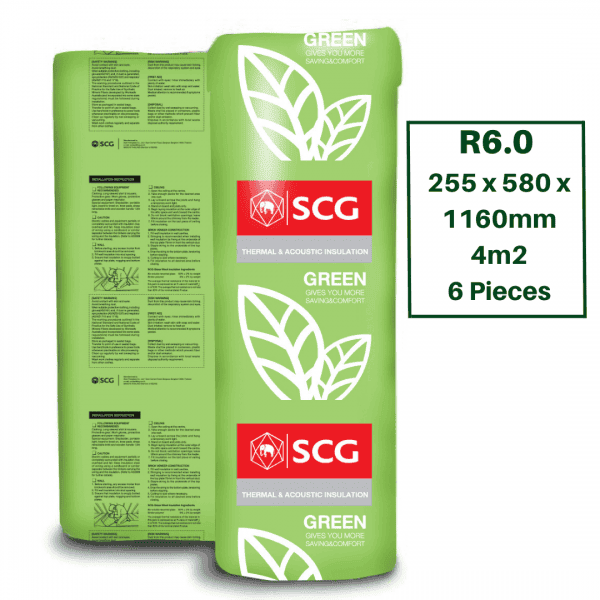 View 3 of R6.0 SCG Green Ceiling Insulation Batts - 6 Pieces